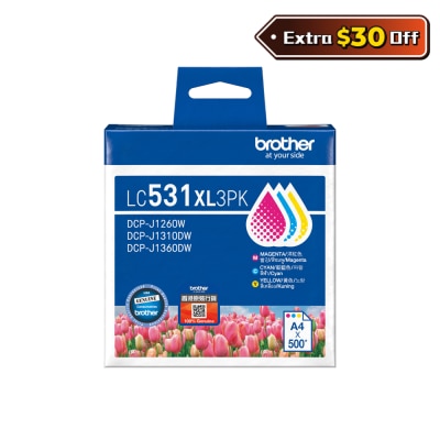 BROTHER LC531XL3PK High Yield Colour Ink Value Pack