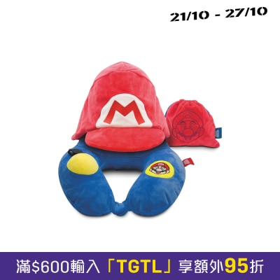 NINTENDO 任天堂 官方授權專利Super Mario 3D連帽充氣枕 image