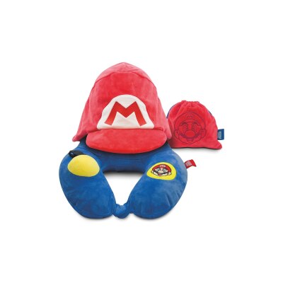 NINTENDO 任天堂 - 官方授權專利Super Mario 3D連帽充氣枕