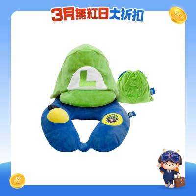 NINTENDO - Officially Licensed Super Mario Luigi 3D Hooded Pillow with Patented Pump