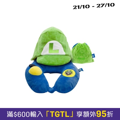 NINTENDO 任天堂 官方授權專利Super Mario路易吉3D連帽充氣枕 image