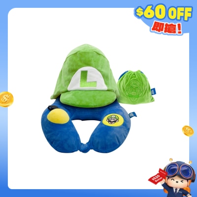NINTENDO - Officially Licensed Super Mario Luigi 3D Hooded Pillow with Patented Pump