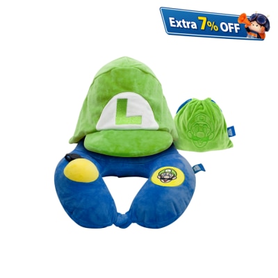 NINTENDO 任天堂 繁 官方授权专利Super Mario路易吉3D连帽充气枕