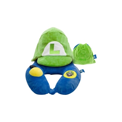 NINTENDO Officially Licensed Super Mario Luigi 3D Hooded Pillow with Patented Pump