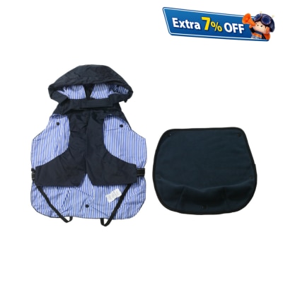 One for Pets 全天候寵物雙層防水雨衣外套-海軍藍色-XL