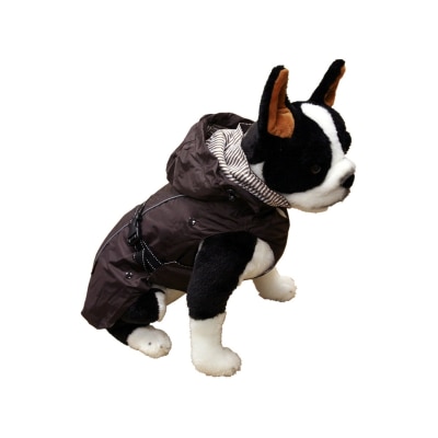One for Pets - 全天候宠物双层防水雨衣外套-棕色-M