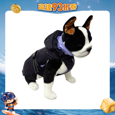 One for Pets - 全天候宠物双层防水雨衣外套-海军蓝色-M