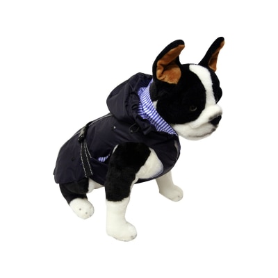 One for Pets 全天候寵物雙層防水雨衣外套-海軍藍色-M
