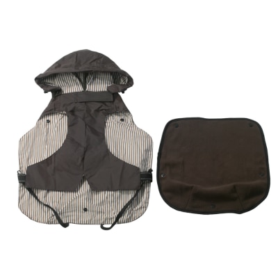 One for Pets 全天候宠物双层防水雨衣外套-棕色-L