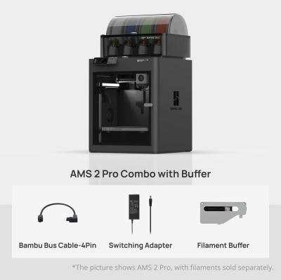 Bambu Lab P1S AMS 2 Pro Combo with Buffer 3D Printer Global Version