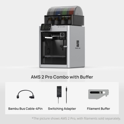 Bambu Lab X1C AMS 2 Pro Combo with Buffer 3D Printer Global Version
