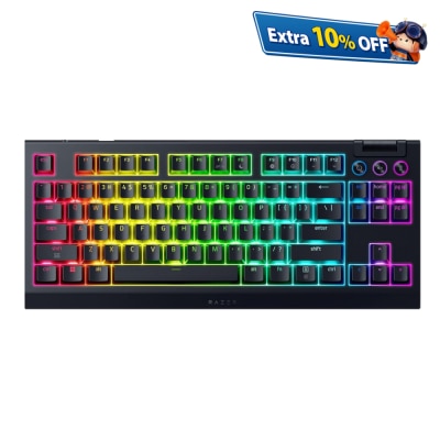 Razer Blackwidow V4 Tenkeyless Hyperspeed Wireless Hot-swappable Gaming Keyboard (Orange Switch)