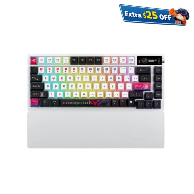 ASUS ROG Azoth X 75% Custom Gaming Keyboard - Snow V2 Switch