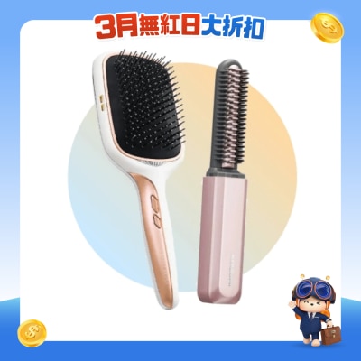 Koizumi - Ion Balance Reset Brush & Cordless USB Mini Comb (Pink) Hair & Styling 2-in-1 Set