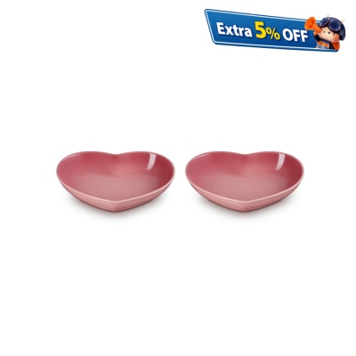 Le Creuset 陶瓷心形盤 (中) 2件裝 22厘米 Rose Quartz
