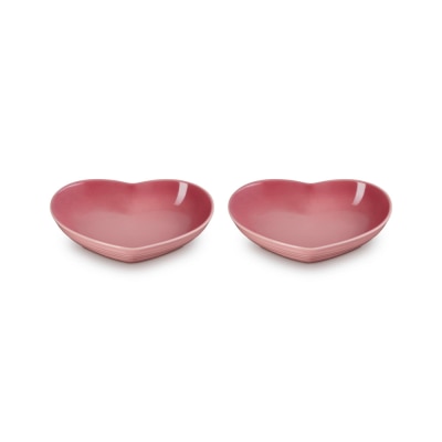 Le Creuset 陶瓷心形盤 (中) 2件裝 22厘米 Rose Quartz