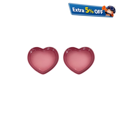 Le Creuset Set of 2 Large Heart Plate 23CM Rose Quartz