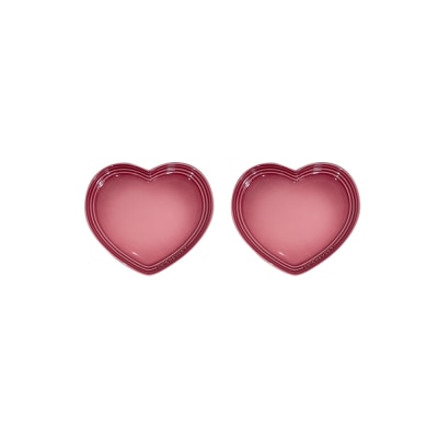 Le Creuset 陶瓷心形碟(大) 2件裝 Rose Quartz