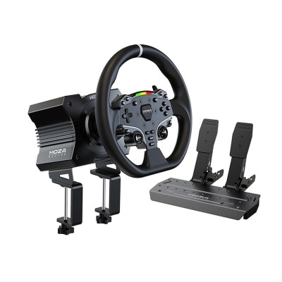 Moza Racing 魔爪 R5 直驅方向盤套裝 ( 5.5nm基座+ES方向盤+SRP Lite雙腳踏+桌面夾)