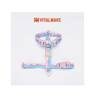 VITAL WAVE - 渐变山海印花织带工字型胸背带-冰山粉(M)