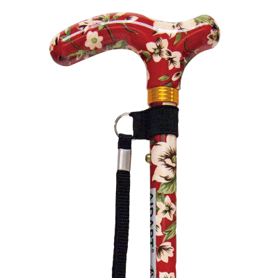 愛意達 折叠式手杖/拐杖 (花紋)