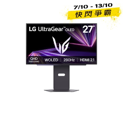 LG 樂金 UltraGear™ 27GX700A-B 27" QHD 4th Gen. OLED 280Hz 電競顯示屏