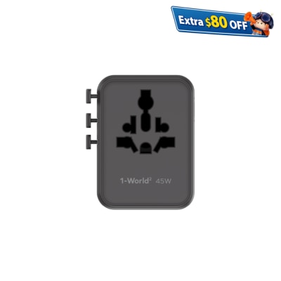 Momax 1-World2 45W 5-插口雙AC旅行充電插座 - UA31