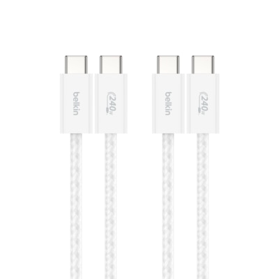 BELKIN BELKIN BOOSTCHARGE USB-C TO USB-C CABLE 240W ,1.5M ,2PACK (WHITE)