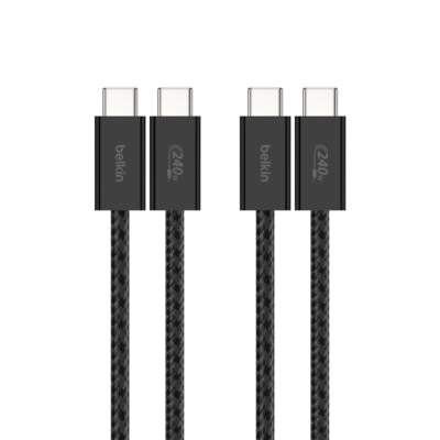 BELKIN BOOSTCHARGE USB-C TO USB-C CABLE 240W ,1.5M ,2PACK (BLACK)