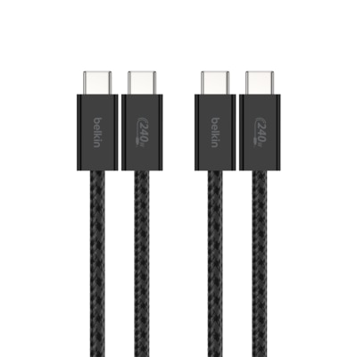 BELKIN BOOSTCHARGE USB-C TO USB-C CABLE 240W ,1.5M ,2PACK (BLACK)