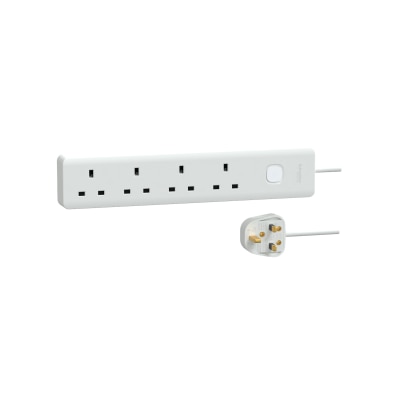 SCHNEIDER Easy Series Basic Extend 13A 4 Gang Extension Socket with 2.5M Cable