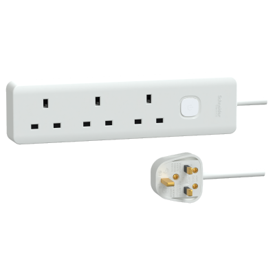 SCHNEIDER Easy Series Basic Extend 13A 3 Gang Extension Socket with 2.5M Cable