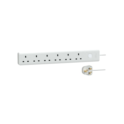 SCHNEIDER Easy Series Basic Extend 13A 6 Gang Extension Socket with 2.5M Cable Power Strip