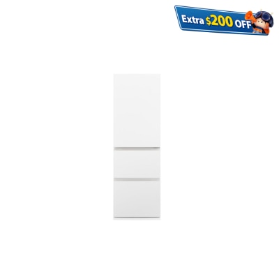 PANASONIC NRC371H/W3 ECONAVI 3-door Refrigerator (Matt White)  Fridge