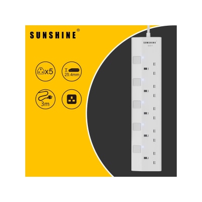Sunshine - 五位獨立開關安全拖板
