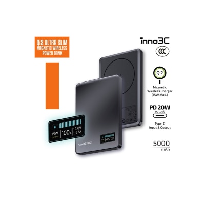 inno3C [ CCC 3C Cert. ] M0 OLED Qi2 Ultra Slim Magnetic Wireless Power Bank - 5000mAh