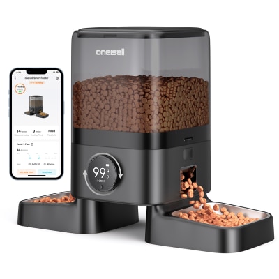 Oneisall 5L Double Bowl Wireless Smart Pet Feeder