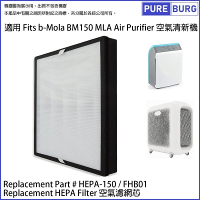 Pureburg 净博 BM150 代用滤网组合适用于 b-Mola BM150 / MLA 空气清新机