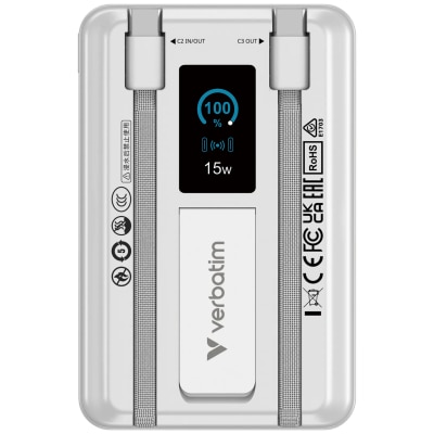 VERBATIM Charge ‘N’ Go 行動電源 磁吸無線充電 10000mAh 帶 LED 顯示屏