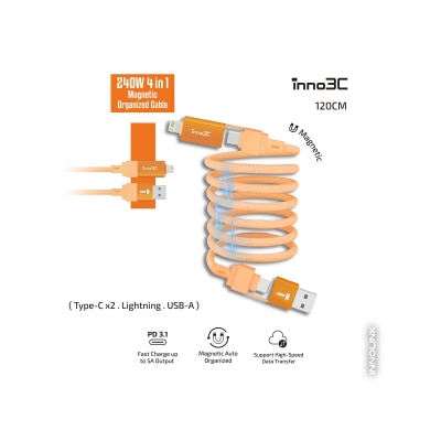 inno3C 创品 i-4M240-12 240W 四合一磁吸收纳线 120cm
