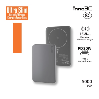 inno3C 创品 [ CCC 3C 认证 ] WS-T192P 磁吸无线充移动电源 5000mAh