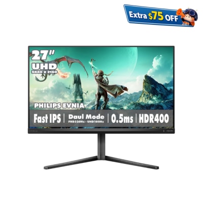 PHILIPS 飞利浦 EVNIA 27M2N3800A 27" Fast IPS 双模式 4K 160Hz / FHD 320Hz 电竞显示器
