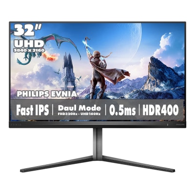PHILIPS 飞利浦 EVNIA 32M2N5800 31.5" Fast IPS 双模式 4K 160Hz / FHD 320Hz 电竞显示器
