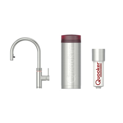 Quooker 3XCHR&CWF,Flex水龙头(抛光镀铬)连PRO3及室温水过滤器