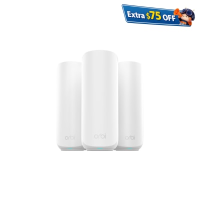 NETGEAR Orbi RBE373 双频 BE3600 Mesh WiFi 7 无线系统 (三件装)