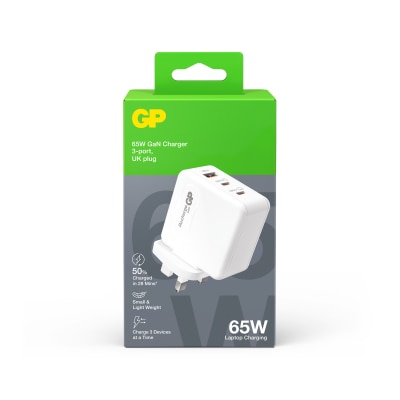 GP 超霸 65W USB-C 及 USB-A GaN三接口快速充电器
