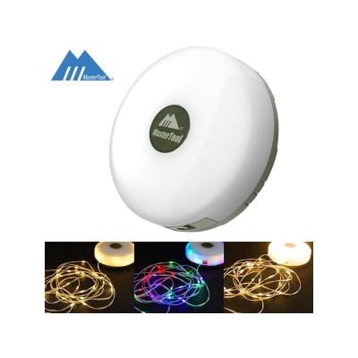 MasterTool - Rechargeable tent light with 9 meters string light