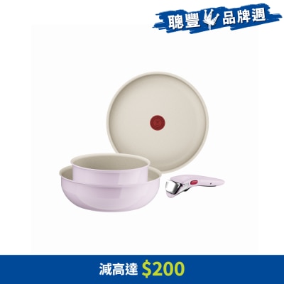 TEFAL - Ingenio Serenity&nbsp;Pink clay set&nbsp;4 pcs with wok (L8304S04)