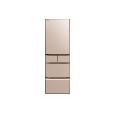 HITACHI - R-HWS480YHL XN 5-Door Slim Inverter Fridge (Crystal Champagne) Left Door Hinge Fridge