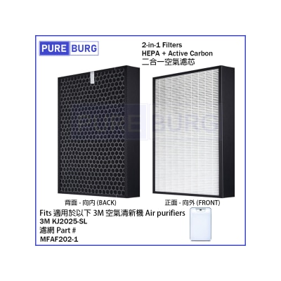Pureburg - KJ2025 Compatible Replacement Filter for 3M KJ2025-SL Air Purifier